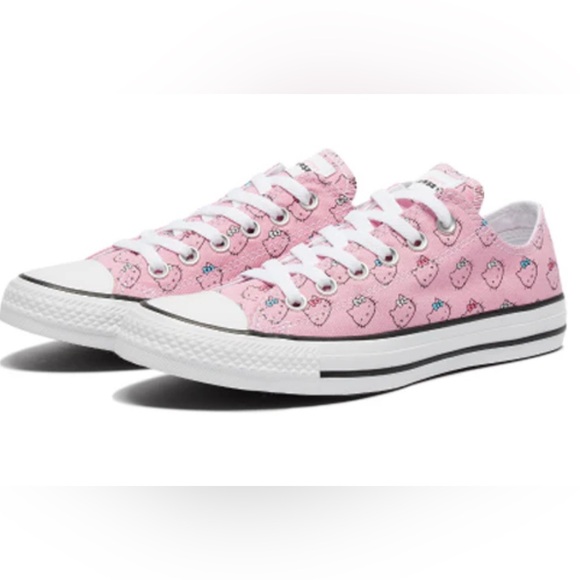 Converse Hello Kitty x Chuck Taylor All Star Ox 'Pink Kitty Pattern Low Tops 9.5 - Picture 2 of 15